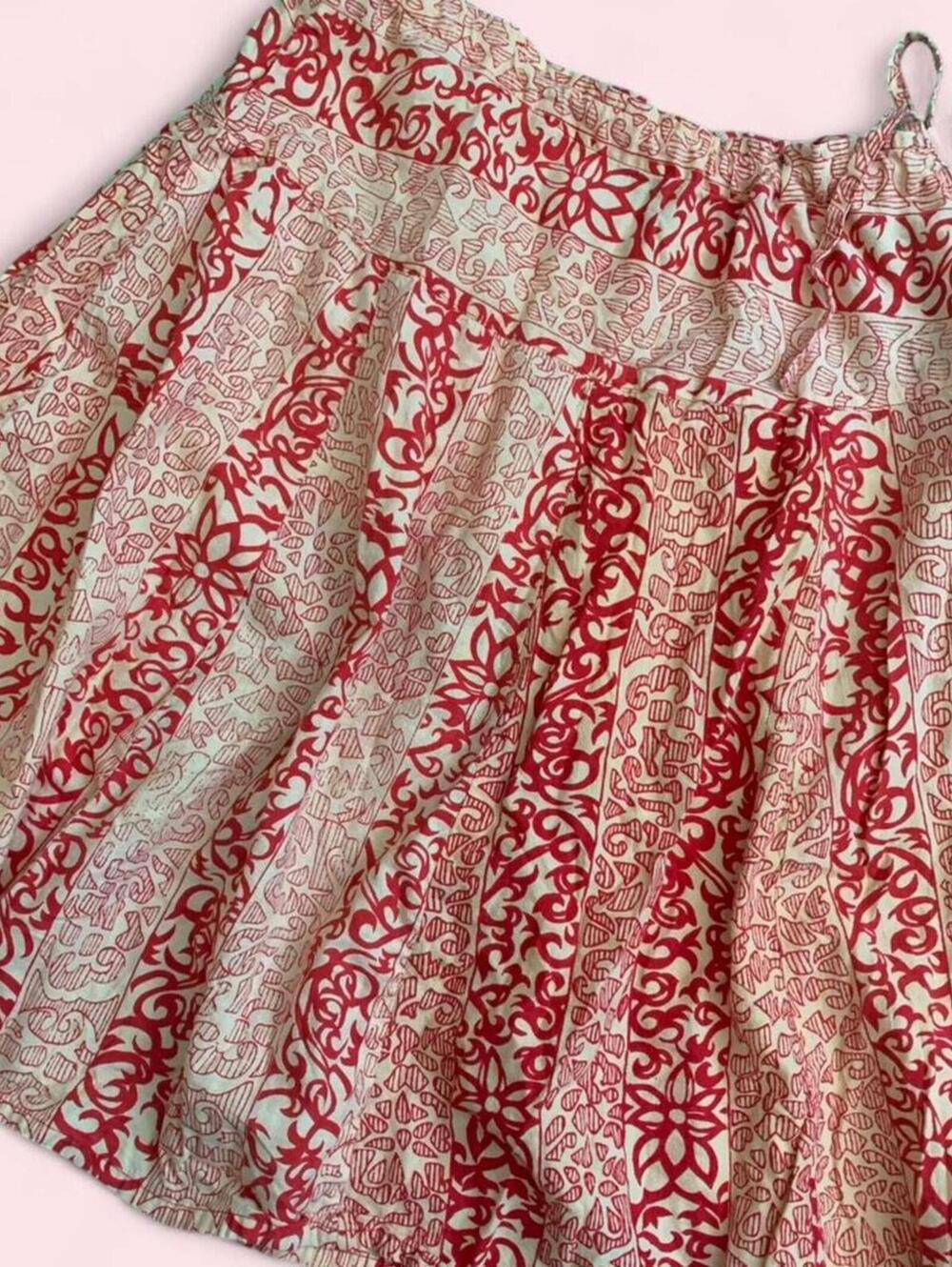 Boho hippie printed cotton skirt